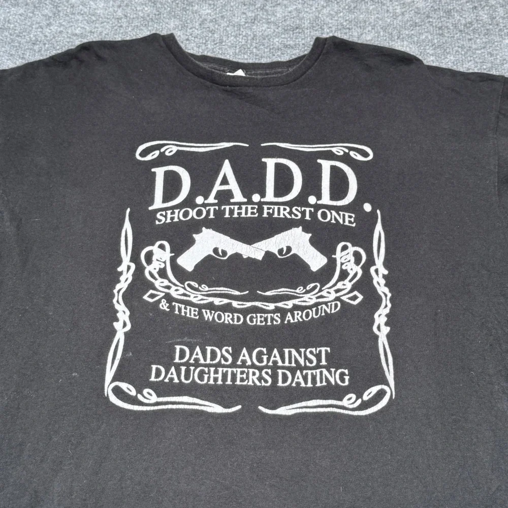 Delta D.A.D.D. Dads‎ Against Daughters Dating T-Shirt Mens 2XL Black Graphic Tee